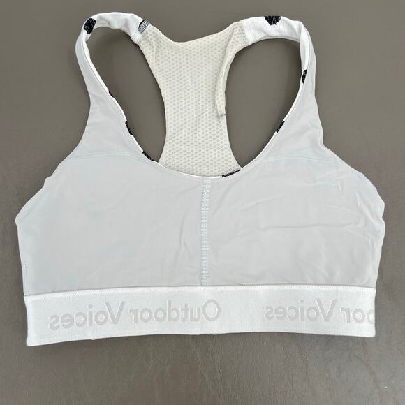Outdoor Voices Doing Things White Cloud Polka Dot Sports Bra Sporty Athletic XS - Picture 5 of 11